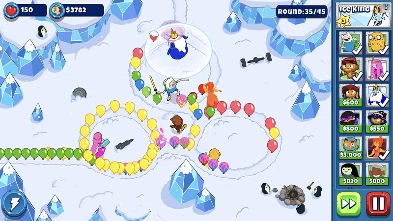 Duyên dáng nhân vật trong Bloons Adventure Time TD